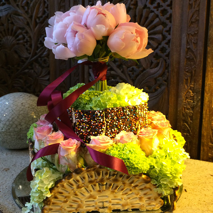 le Matzot en étage création originale signée reflets fleurs livraison dans la journée