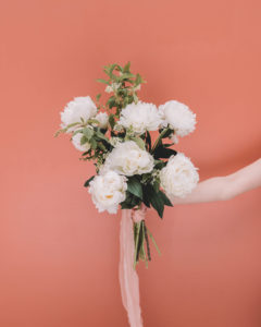 Delivery bouquet of peony