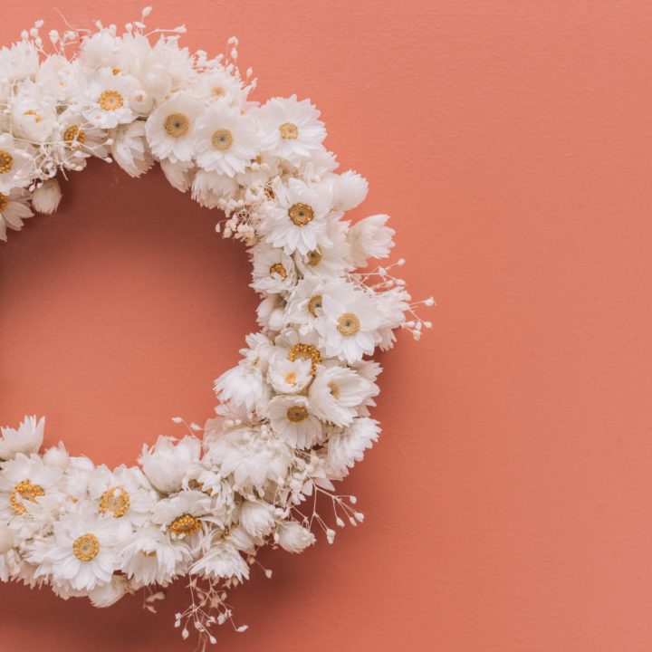 mini couronne fleurs séchées