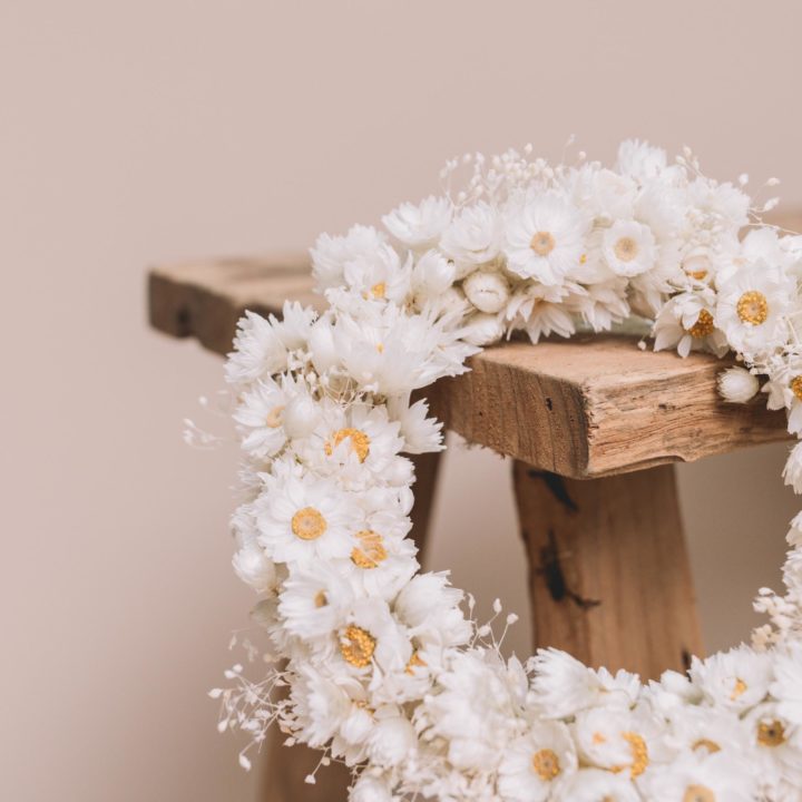 mini couronne fleurs séchées