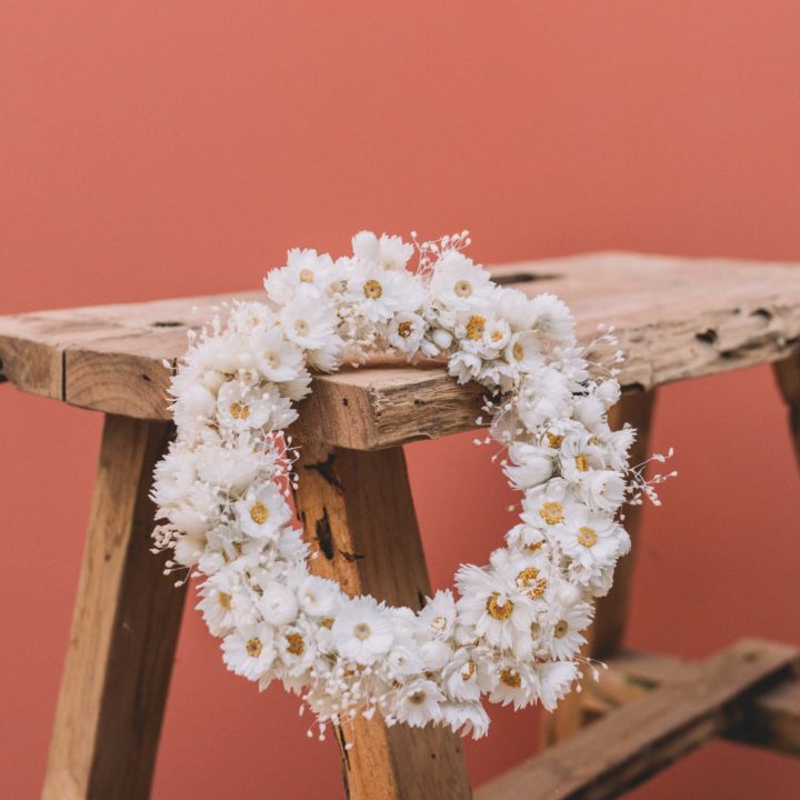 mini couronne fleurs séchées