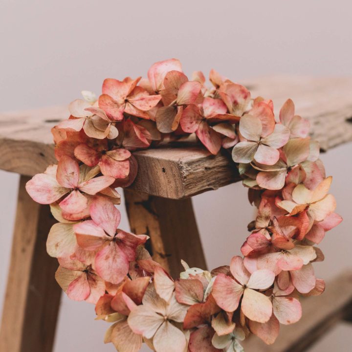 couronne fleurs séchées