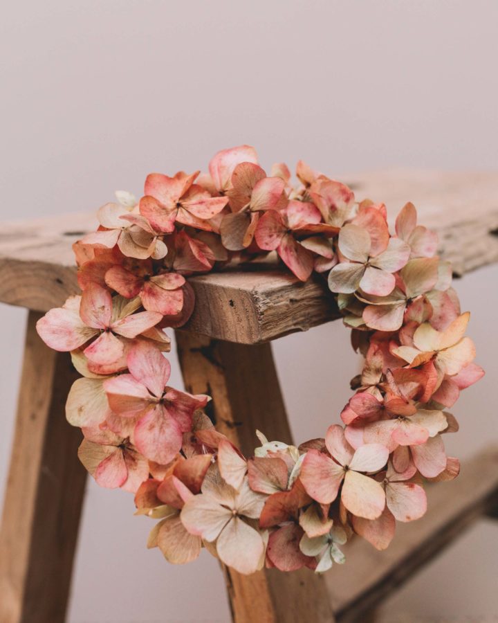 couronne fleurs séchées